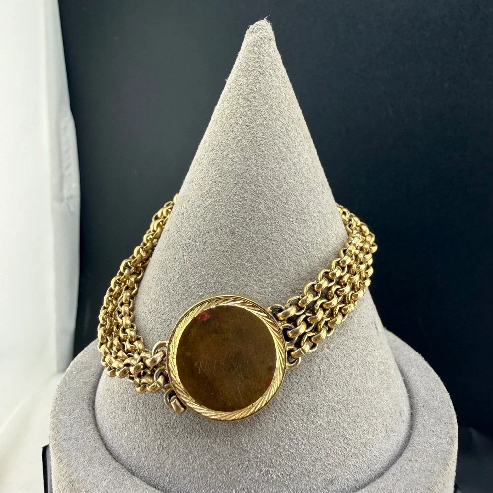 Vintage Speidel ID Bracelet‎ Engraved Gold Tone 6.5